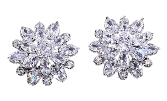 Brinco strass Floral