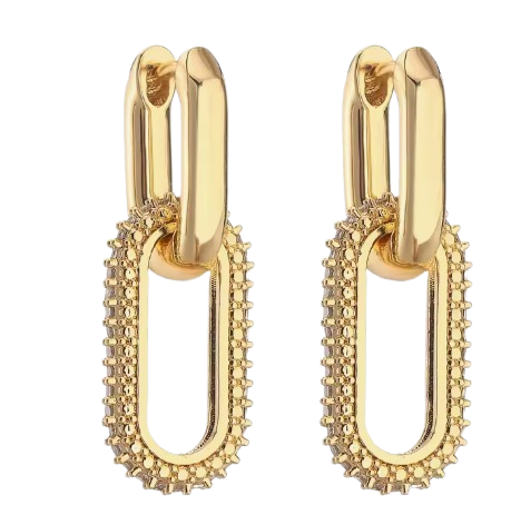 Brinco strass dourado