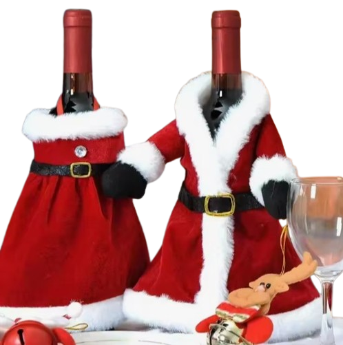 Capa para garrafa de vinho natalina